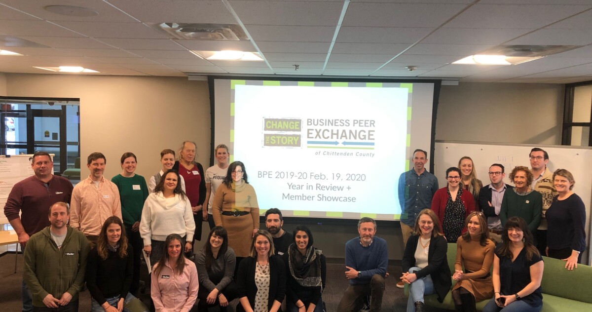 Group of members at business peer exchange