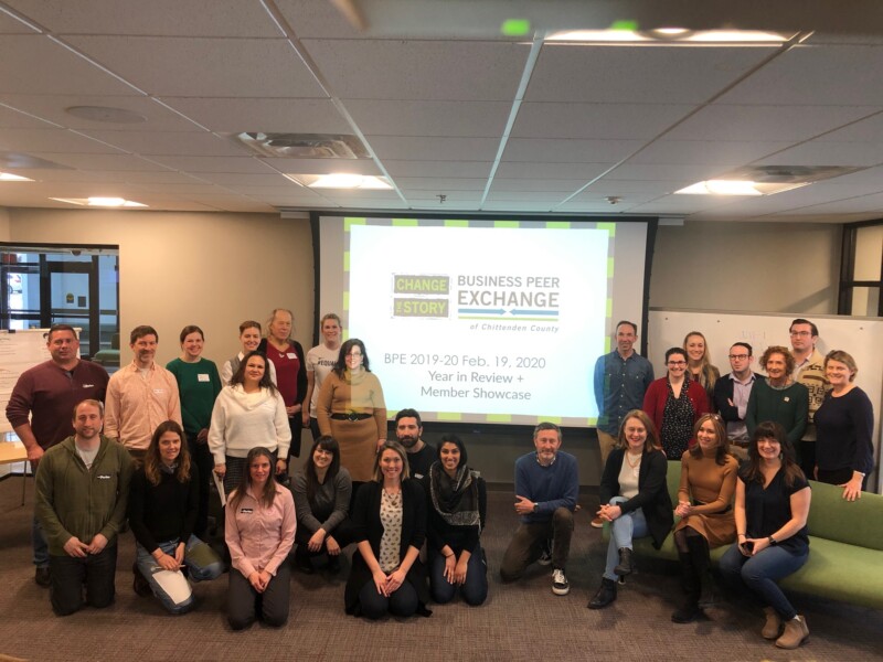 Group of members at business peer exchange