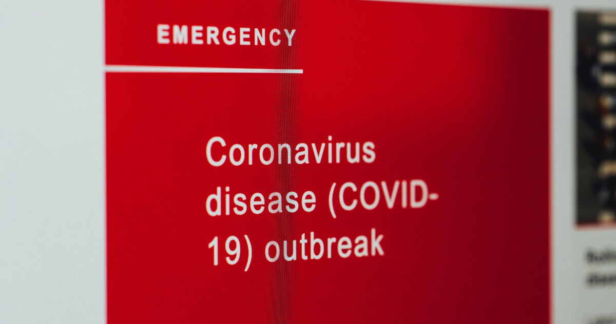 Coronavirus news on tv screen