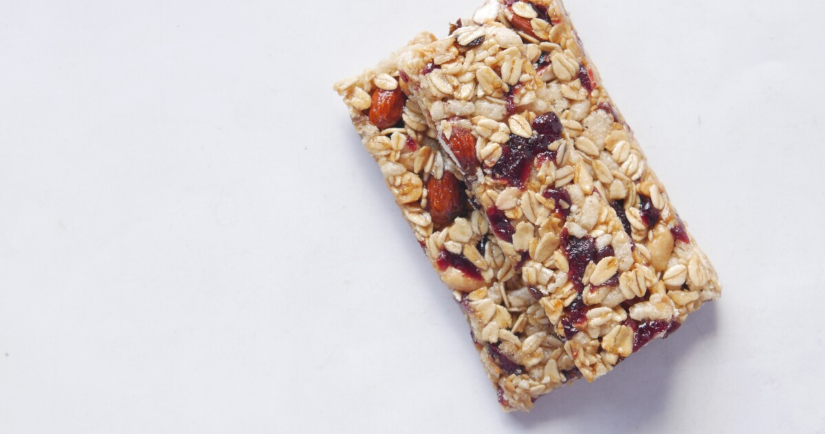 granola bars on white