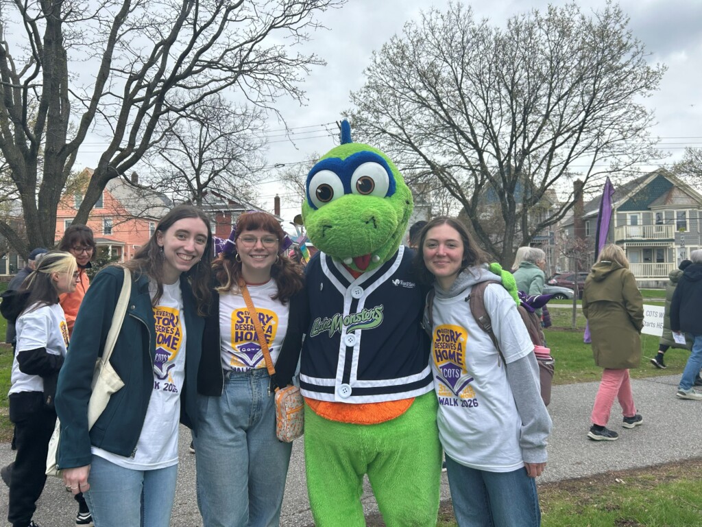 Gravel & Shea employees with Champ mascot at COTS Walk